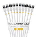 StarTech.com 6ASTP34WHS6IN10PK networking cable White 5.98" (0.152 m) Cat6a U/FTP (STP) Round