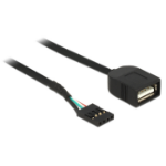 DeLOCK 83825 USB-kabel USB 2.0 0,4 m USB A Zwart