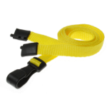 Digital ID 10mm Recycled Plain Yellow Lanyards with Plastic J Clip (Pack of 100)