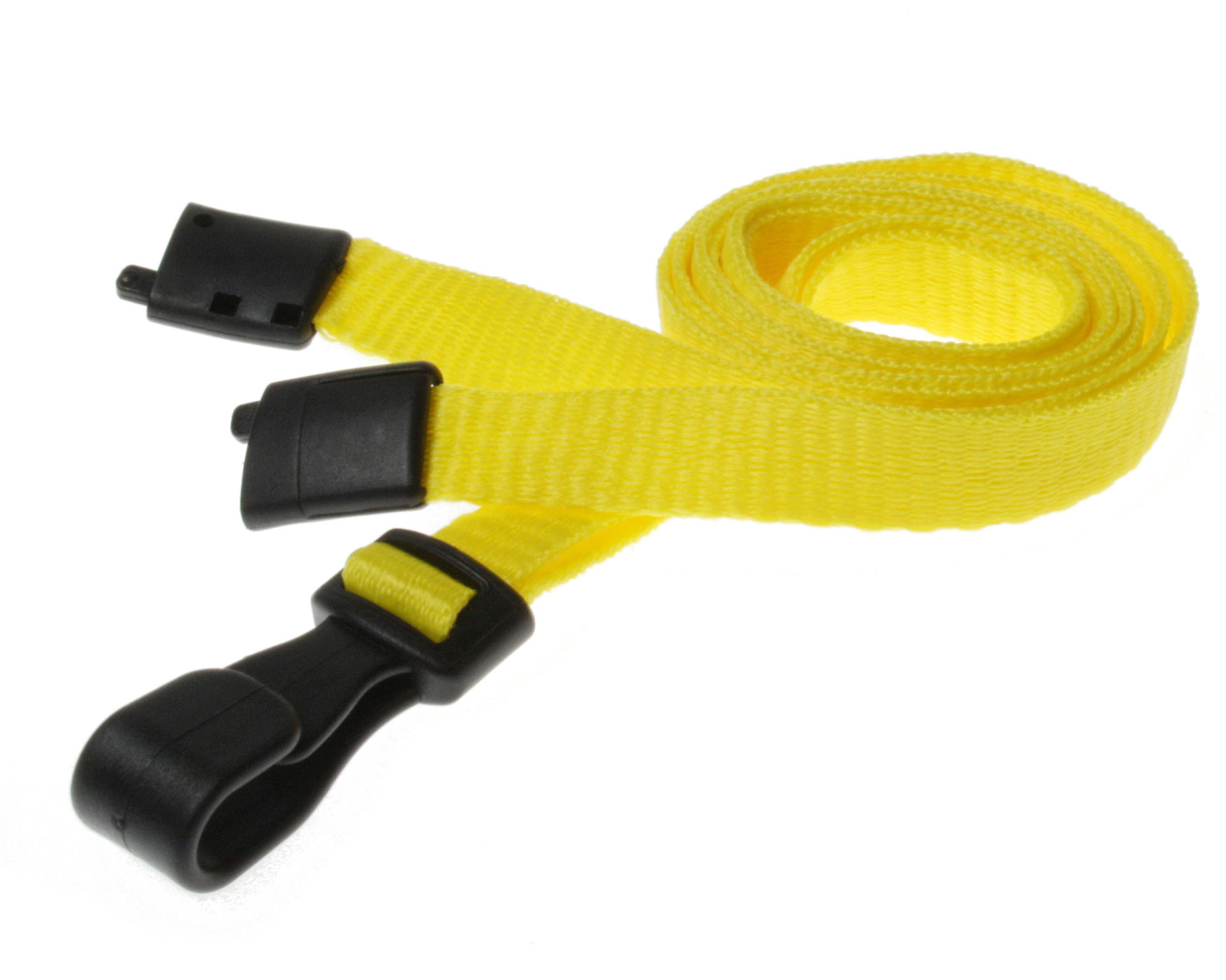 Image of Digital ID 10mm Recycled Plain Yellow Lanyards with Plastic J Clip...