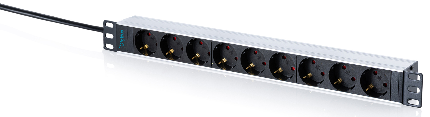 Digitus Socket strip with aluminum profile. 9-way socket outlet with e