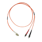 Videk 62.5/125 OM1 LC to ST Duplex Fibre Optic Patch Cable Orange 0.5Mtr