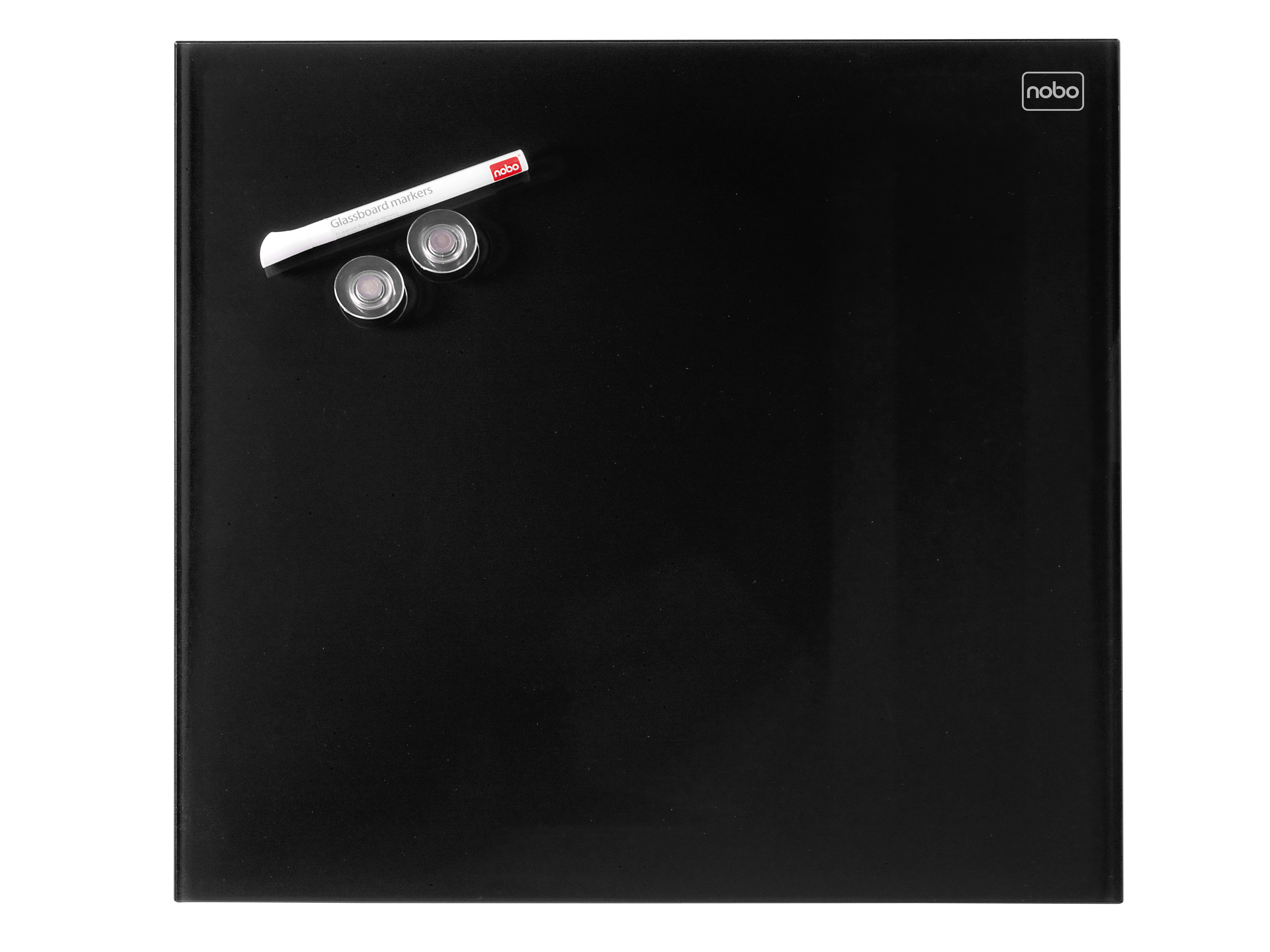 Image of Nobo Diamond Glass Board Magnetic Black 300x300mm Retail Pack