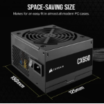 Corsair (LS)Corsair CX650 650W, 80 PLUS Bronze Certified, Up to 88% Efficiency,  Compact 125mm design easy fit and airflow, ATX PSU 2024
