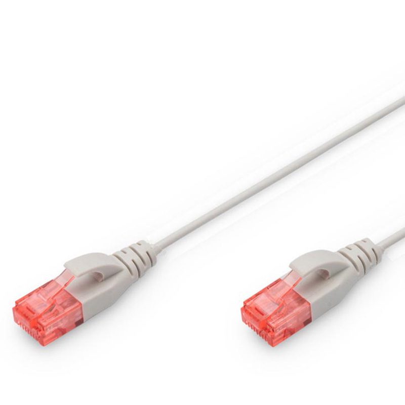 Image of FDL SLIM 0.25M CAT.6 UTP LSZH PATCH CABLE - GREY (SNAGPROOF)