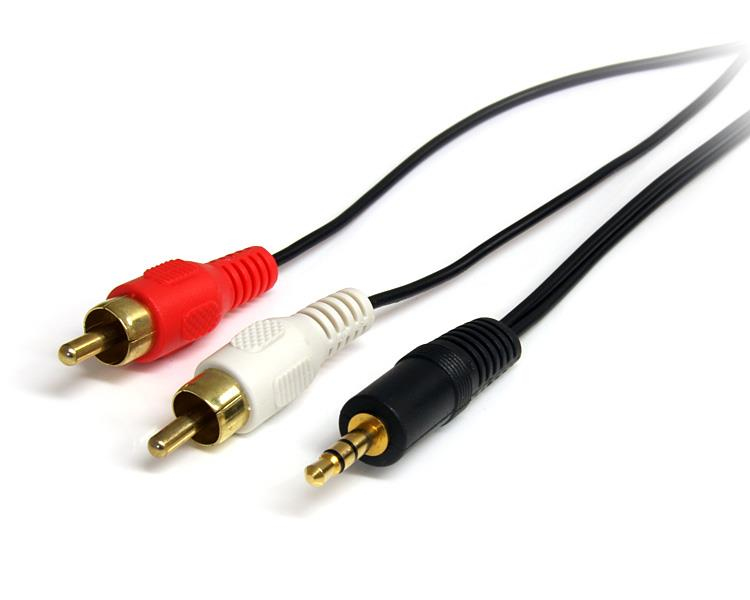 StarTech.com 3 ft Stereo Audio Cable - 3.5mm Male to 2x RCA Male