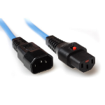 ACT Netsnoer C13 IEC Lock - C14 blauw 1,5 m, PC1125