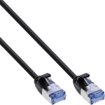 InLine Slim round Patch Cable U/FTP Cat.6A black 0.25m