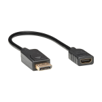 Tripp Lite P136-001 DisplayPort to HDMI Video Adapter Video Converter (M/F), HDCP, Black, 1 ft.