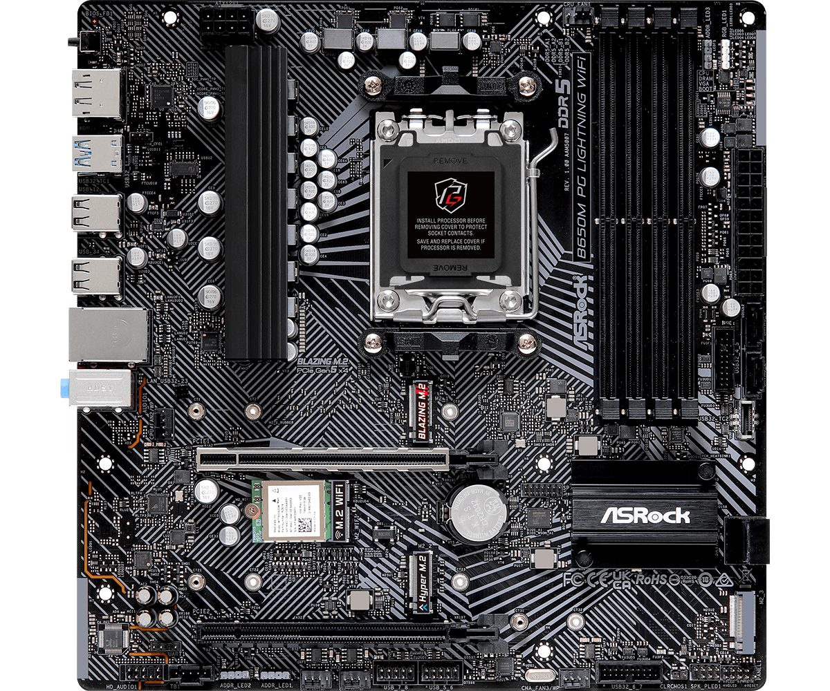 Image of Asrock B650M PG LIGHTNING WIFI AMD B650 Socket AM5 micro ATX