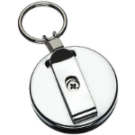 REXEL RETRACTABLE KEY HOLDER METAL WITH KEYRING AND CORD BLACK