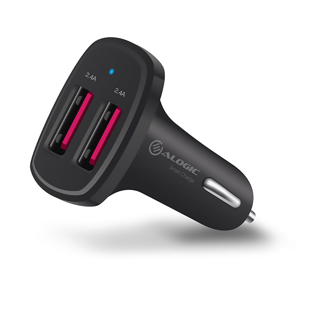 ALOGIC 2 Port USB-A Car Charger 5V/4.8A (2.4A + 2.4A) with Smart Charg