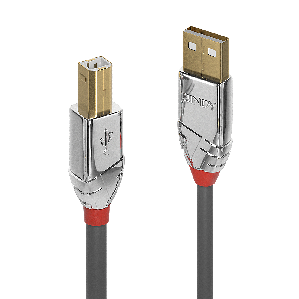 Photos - Cable (video, audio, USB) Lindy 5m USB 2.0 Type A to B Cable, Cromo Line 36644 