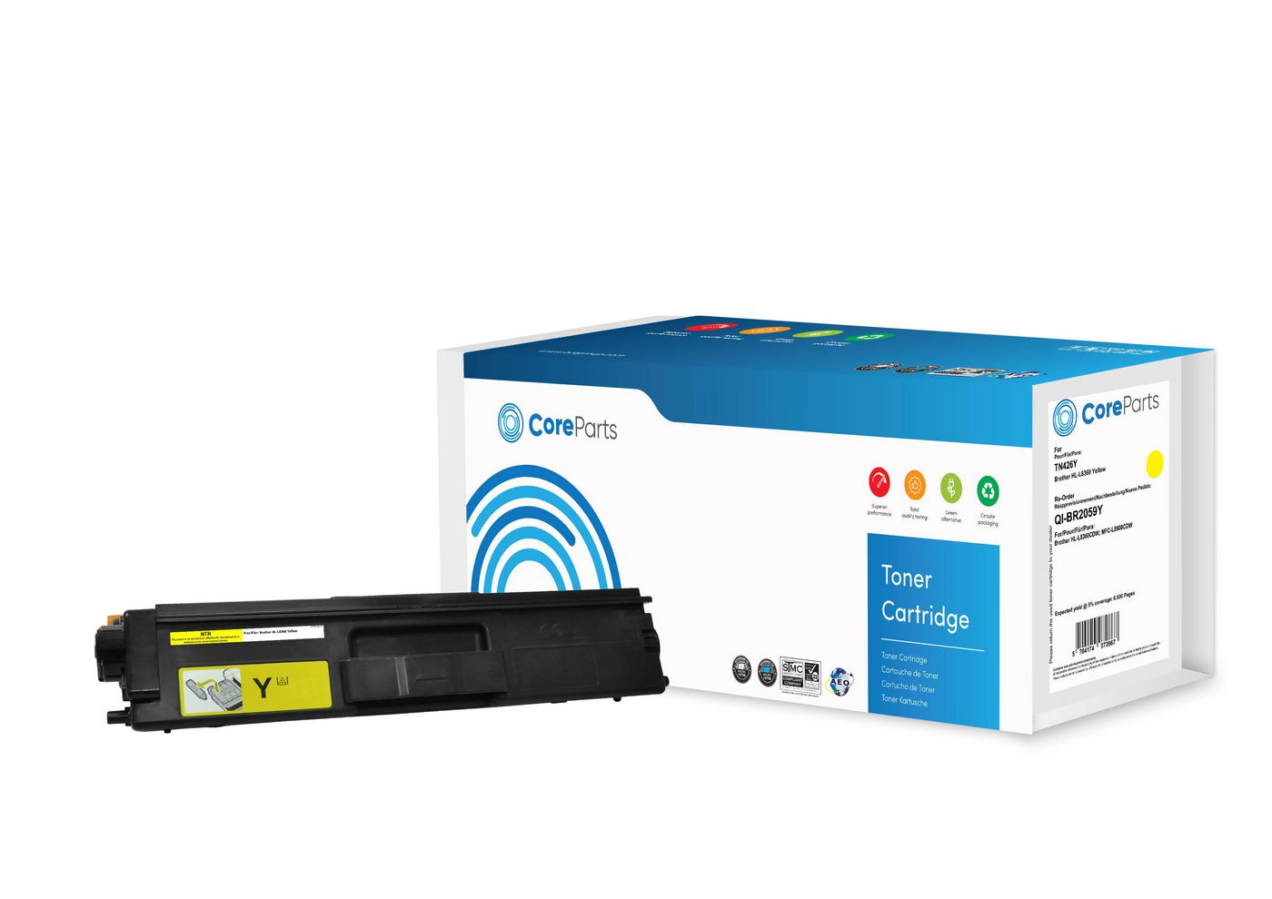 CoreParts QI-BR2059Y toner cartridge 1 pc(s) Compatible Yellow
