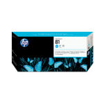 HP 81 cyaan printkop en printkopreiniger voor kleurstofinkt