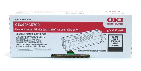 OKI 43324408 Toner black, 6K pages/5% for OKI C 5600