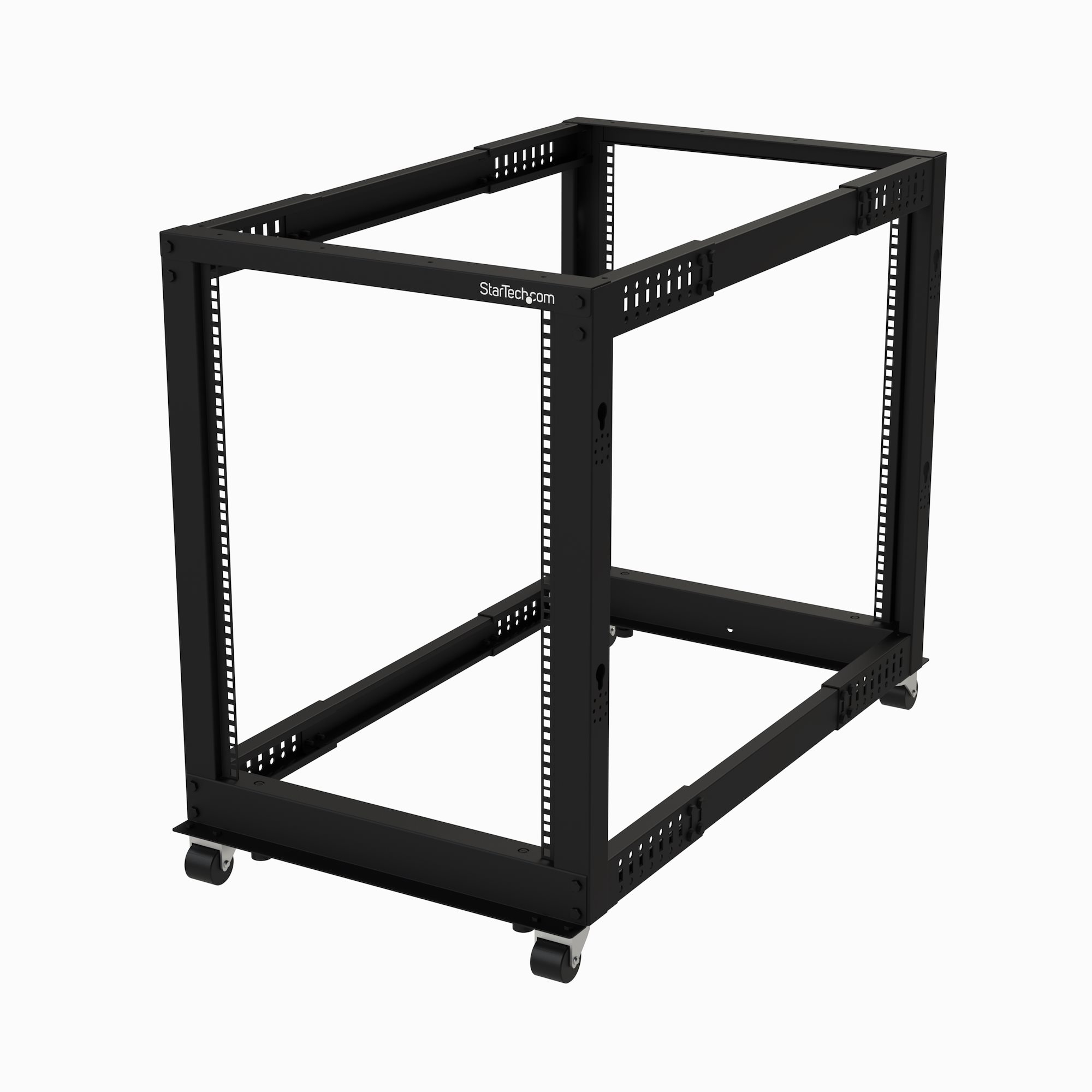Image of StarTech.com 4-Post 15U Mobile Open Frame Server Rack, Four Post...