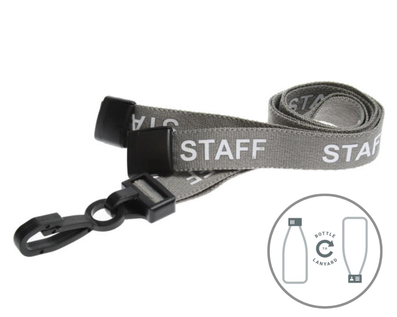 Image of Digital ID 15mm Recycled Grey Staff Lanyards with Plastic J Clip...