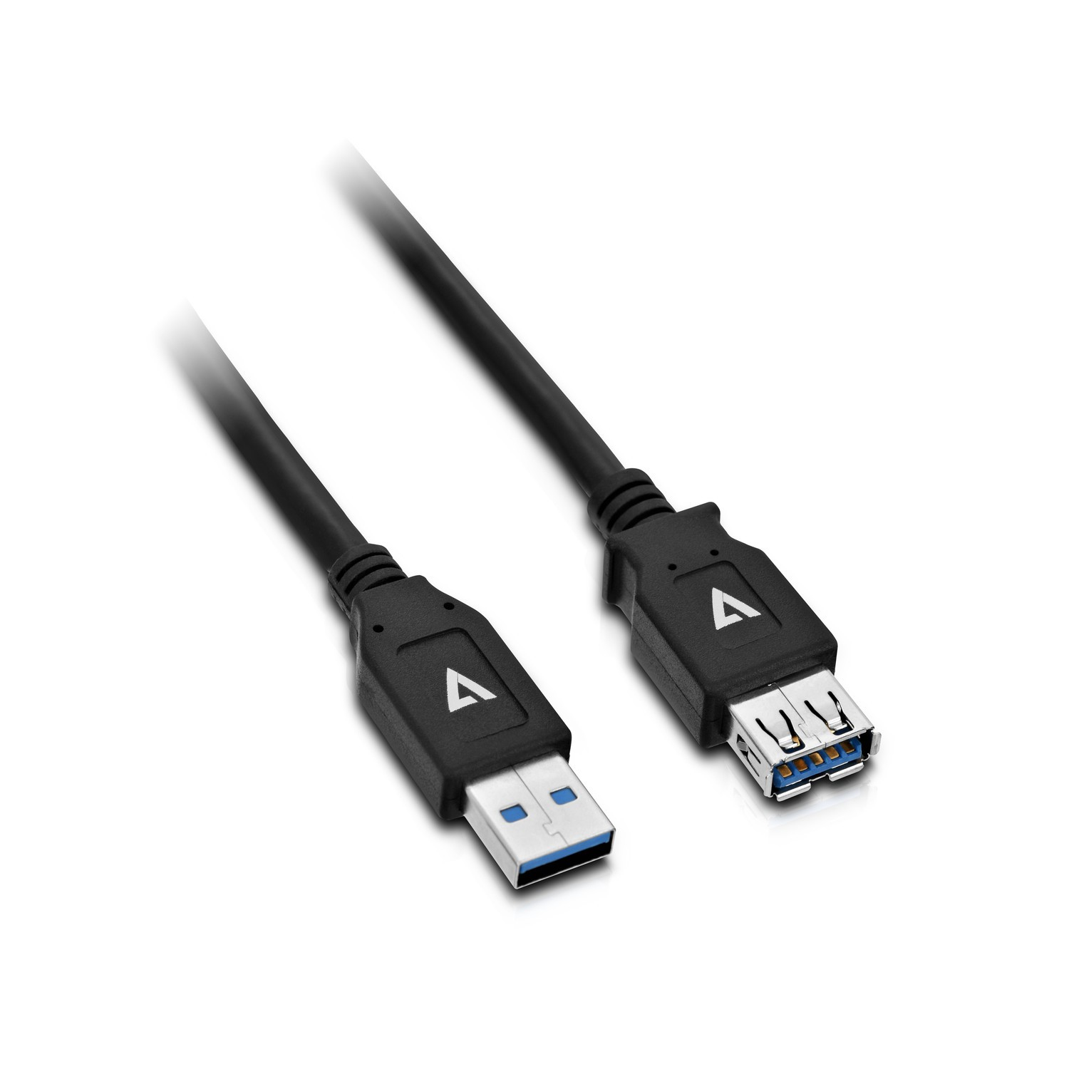 Image of V7 Black USB Extension Cable USB 3.0 A Female to USB 3.0 A Male 2m...