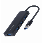Gembird UHB-U3P4-03 laptop dock & poortreplicator Bedraad USB 3.2 Gen 1 (3.1 Gen 1) Type-A Zwart