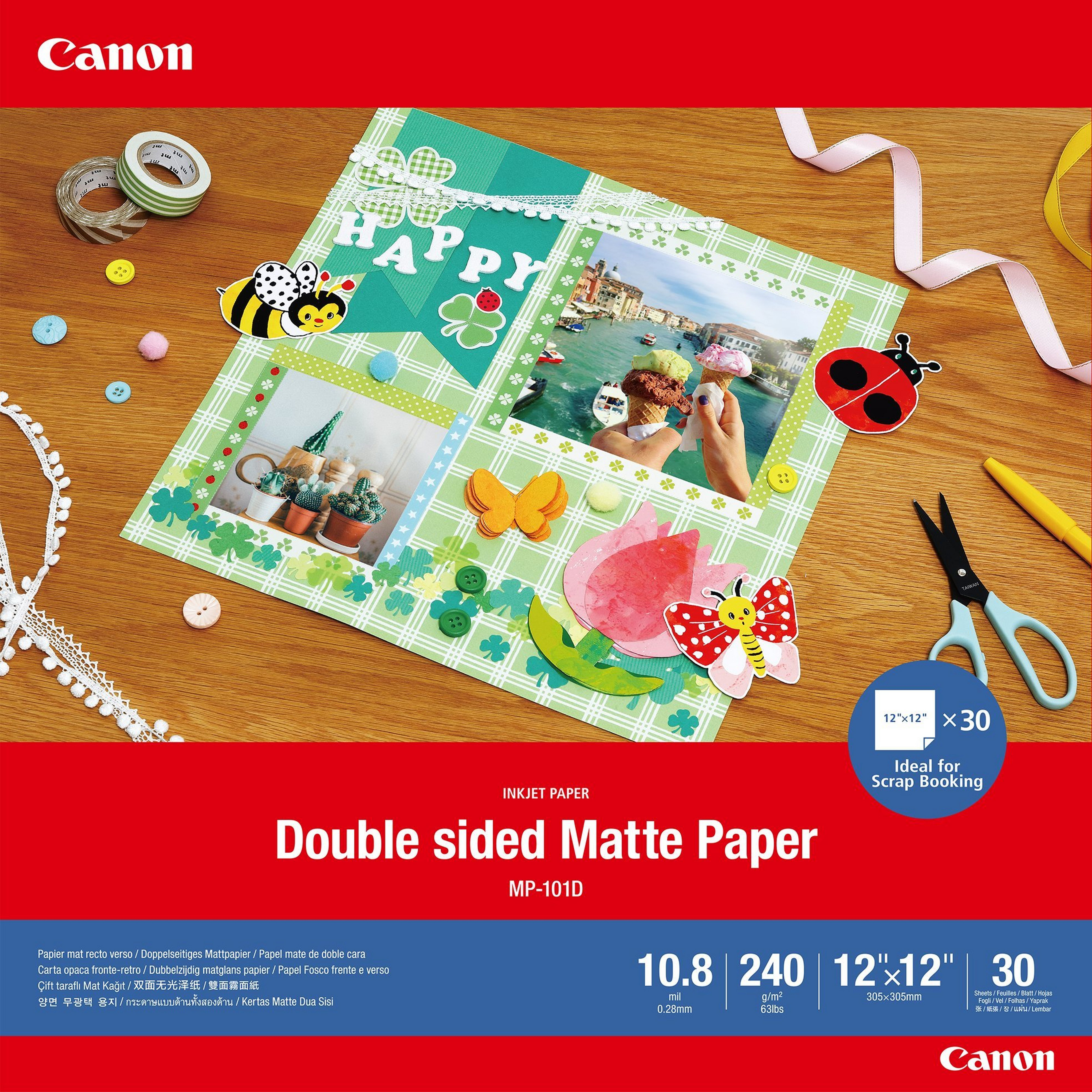Image of Canon MP-101D Double-sided Matte Paper, 12"x12", 30 sheets