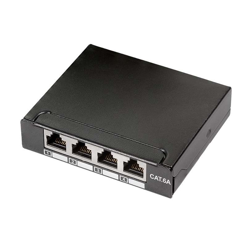 Image of LogiLink Cat.6A Patch Panel 4-Port mini desktop. shielded. black