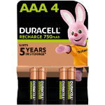 Duracell Rechargeable Plus AAA 750mah Pack of 4
