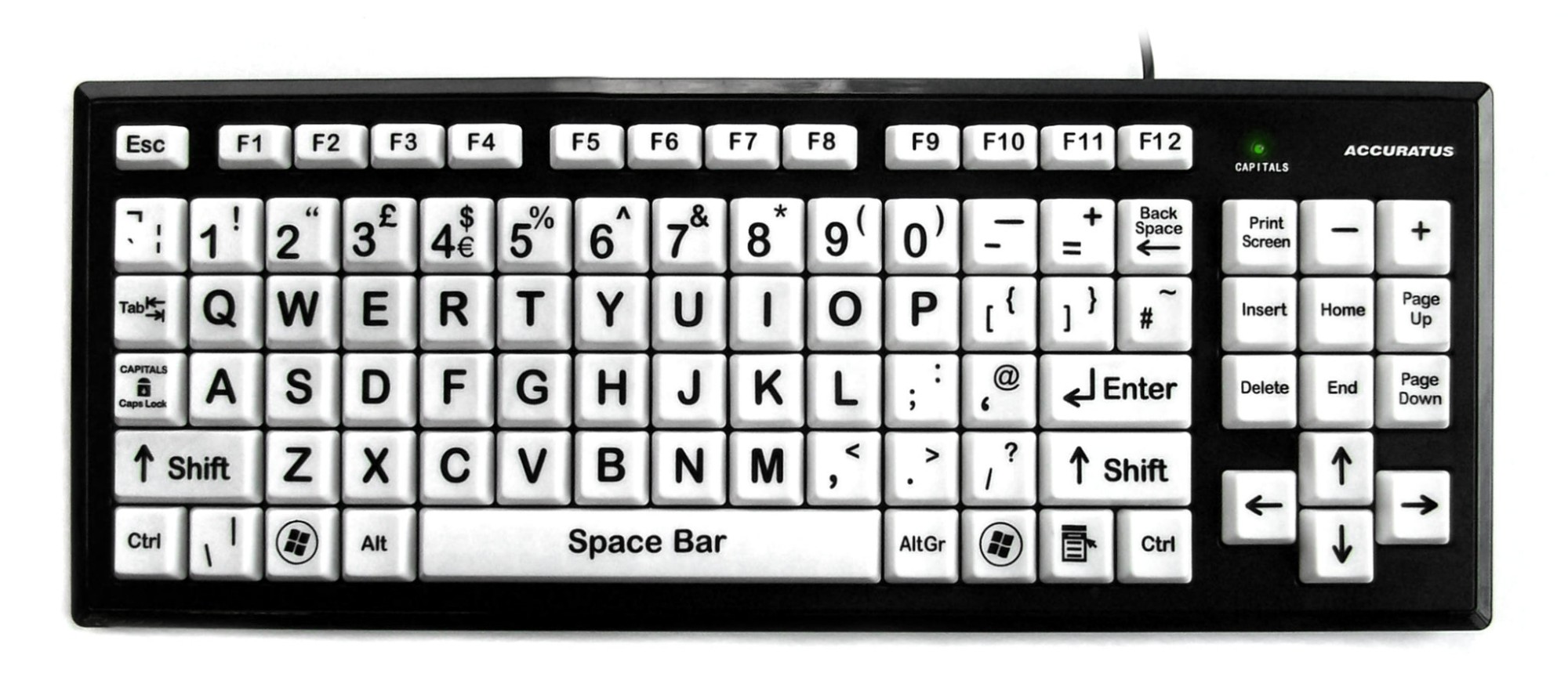Accuratus Monster 2 keyboard Universal USB QWERTY Italian Black. White