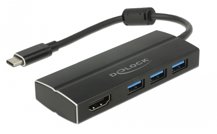 DeLOCK 63931 laptop dock/port replicator USB 3.2 Gen 1 (3.1 Gen 1) Type-C Black