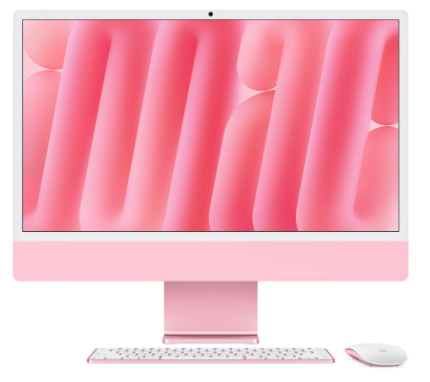 Apple Allinone 24inch iMac with Retina 4.5K Display M4 chip with 10-Core CPU and 10-Core GPU 24GB RAM 512GB SSD Pink Z1K6