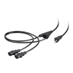 Monoprice 27314 power cable Black 71.7" (1.82 m) NEMA 5-15P 2 x C13 coupler