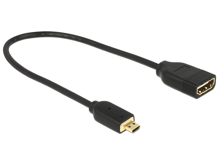 Image of DeLOCK 0.2m, HDMI-A/HDMI Micro-D HDMI cable HDMI Type D (Micro)...