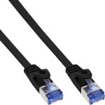 InLine Flat patch cable, U/FTP, Cat.6A, black, 5m