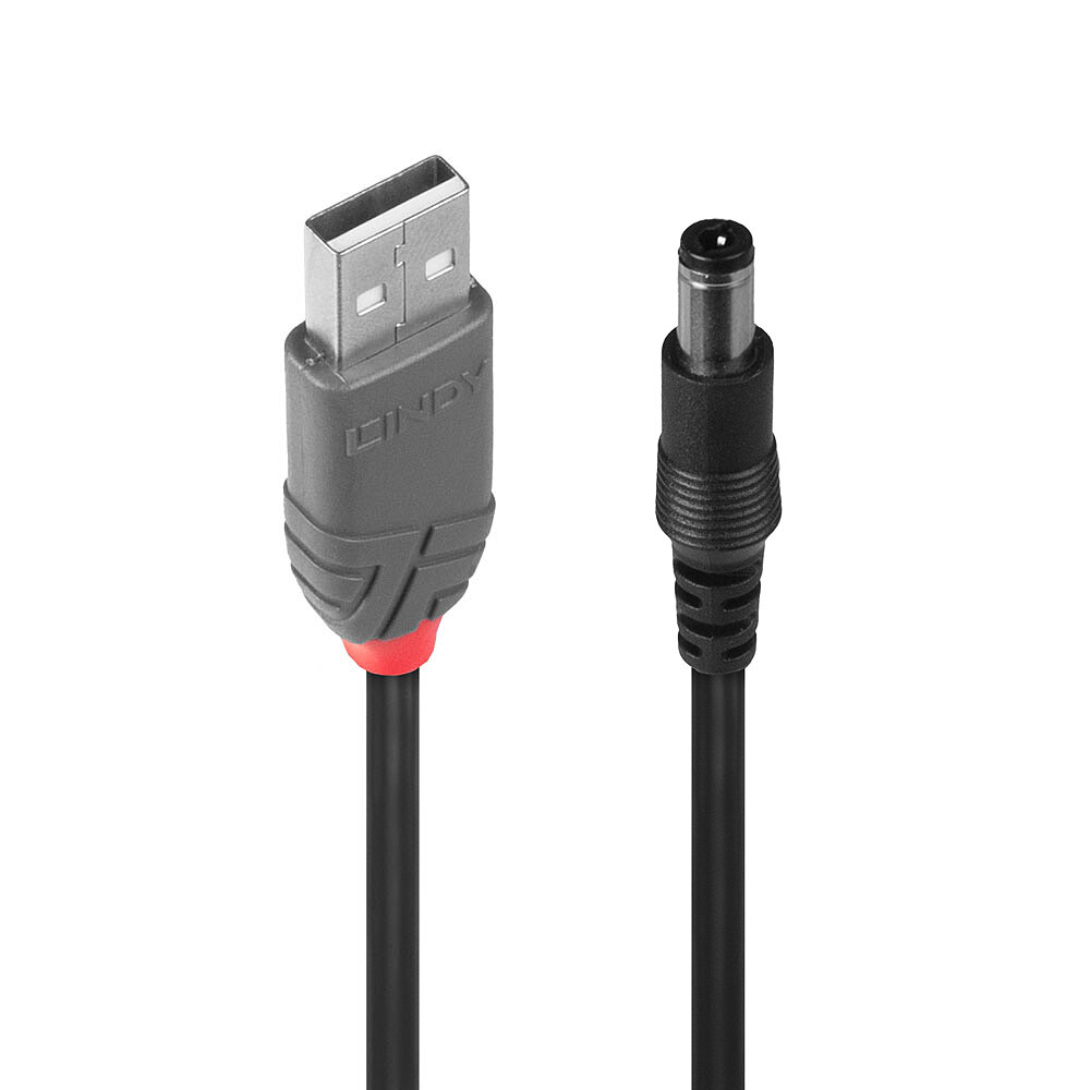 Photos - Cable (video, audio, USB) Lindy USB 2.0 Type A to 5.5mm DC Cable, 1.5m 70267 