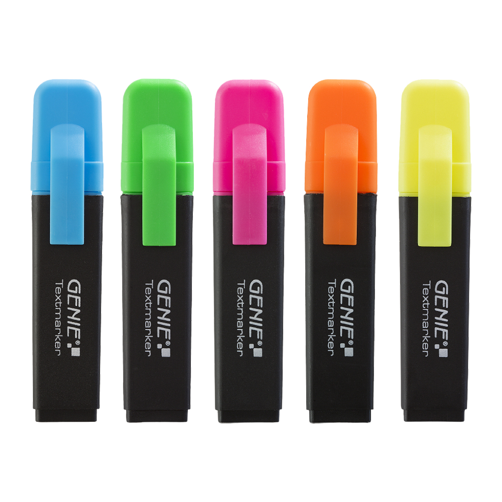 Image of Genie 40022 marker 5 pc(s) Chisel tip Blue, Green, Orange, Pink,...