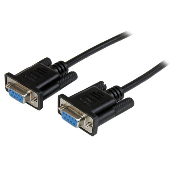 Image of StarTech.com 1m Black DB9 RS232 Serial Null Modem Cable F/F