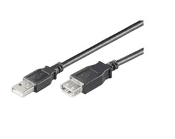 Microconnect USB2.0, M/F, 0.5m USB cable USB A Black