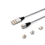 Savio CL-156 USB cable USB 2.0 2 m USB A USB C/Micro-USB B/Lightning Silver