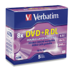 Verbatim DVD+R DL 8.5GB 8X Branded 5pk Jewel Case 5 pc(s)