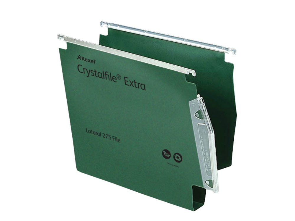 Rexel Crystalfile Extra 30mm Lateral File Green (Pack of 25) 70640