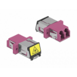 DeLOCK Optical Fiber Coupler with laser protection flip LC Duplex female to LC Duplex female Multi-mode violet
