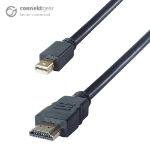 connektgear 2m Mini DisplayPort to HDMI Connector Cable - Male to Male Gold Connectors