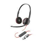 Poly Poly Blackwire 3220 Stereo USB-C Headset +USB-C/A Adapter