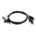 StarTech.com 6ft (1.8m) Dual-Display KVM Cable, HDMI and DisplayPort to DVI and DP, USB 2.0, 3.5mm, Universal Combo Cable for KVM Switches, TAA