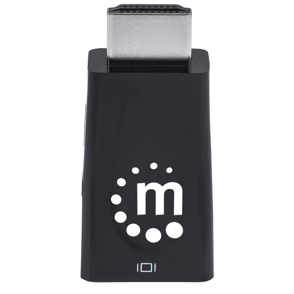 Manhattan HDMI to VGA (with Audio) Converter, 1080p, Male to Female, Micro-USB Power Input Port for additional power if needed, Black, Three Year Warranty