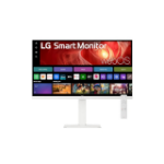 LG 27' 4K UHD IPS Smart Monitor with webOS, USB-C (65W PD), AirPlay 2, Bluetooth, DCI-P3 90%, Magic Remote support, and full ergonomic stand