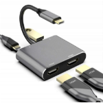 JLC Type C 4 Port PD HDMI Adapter - Grey