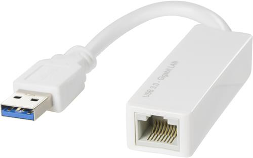 USB3-GIGA4 DELTACO USB3-GIGA4 - Wired - USB - Ethernet - White
