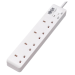 Tripp Lite 4-Outlet Power Strip - British BS1363A Outlets, 220-250V AC, 13A, 1.8 m Cord, BS1363A Plug, White