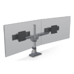 HAT Design Works E5 Dual Static Pole 32" Desk Silver
